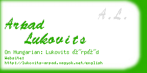 arpad lukovits business card